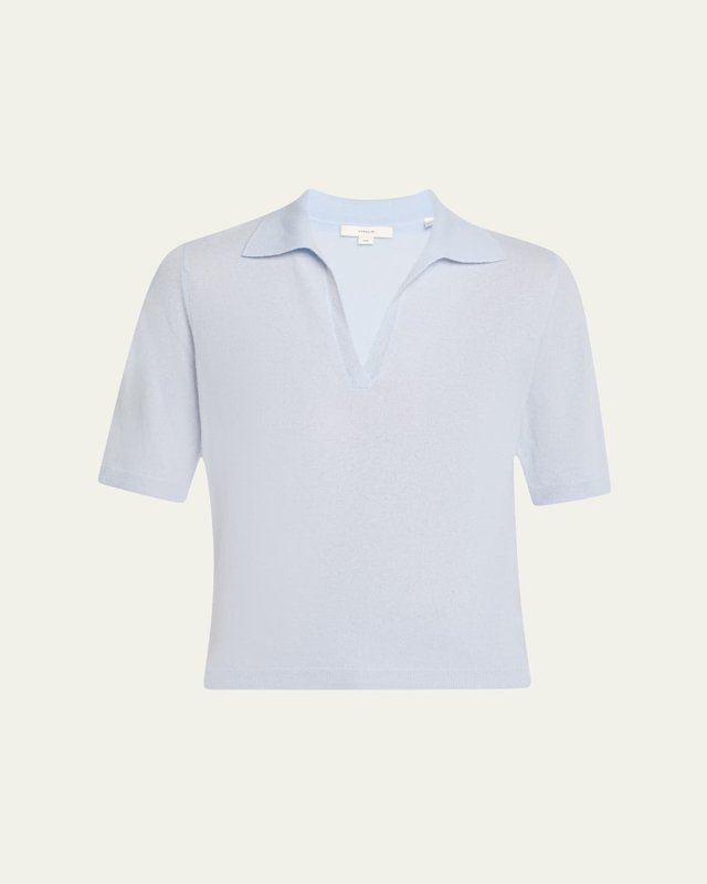 Mulberry Silk and Cashmere Polo Top